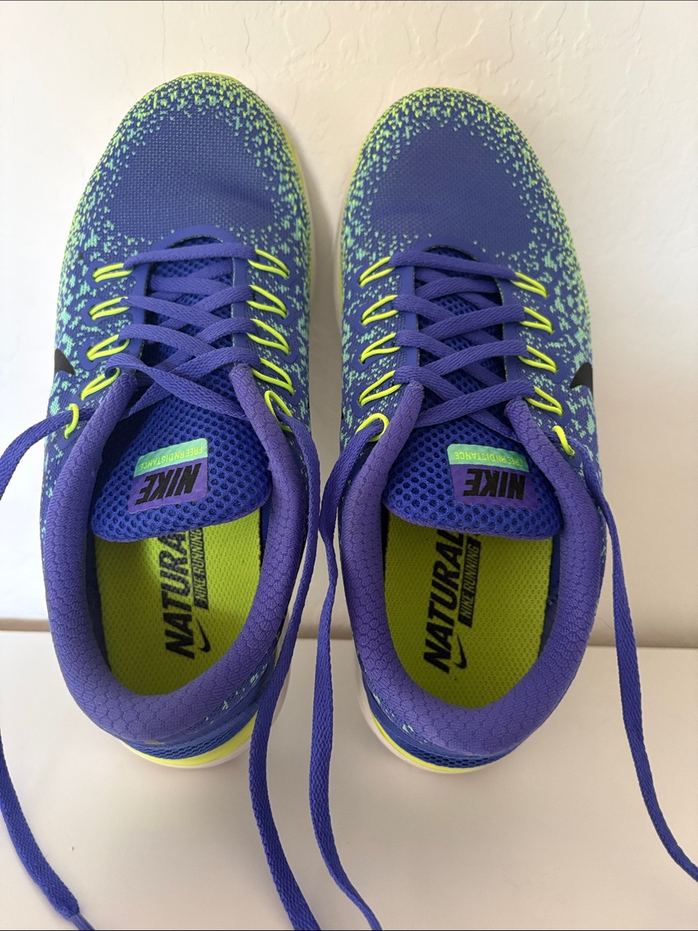Nike Purple and Neon Green Athletic Trainers